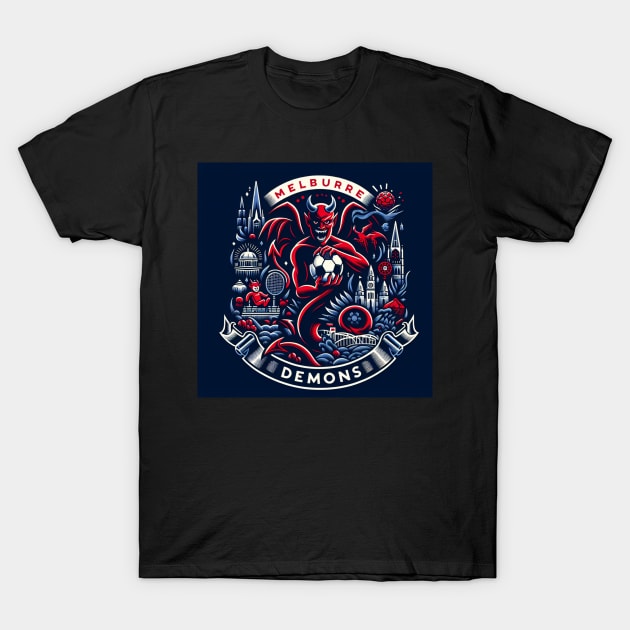 Unleashing the Power: Melbourne Demons in Action T-Shirt by euror-design